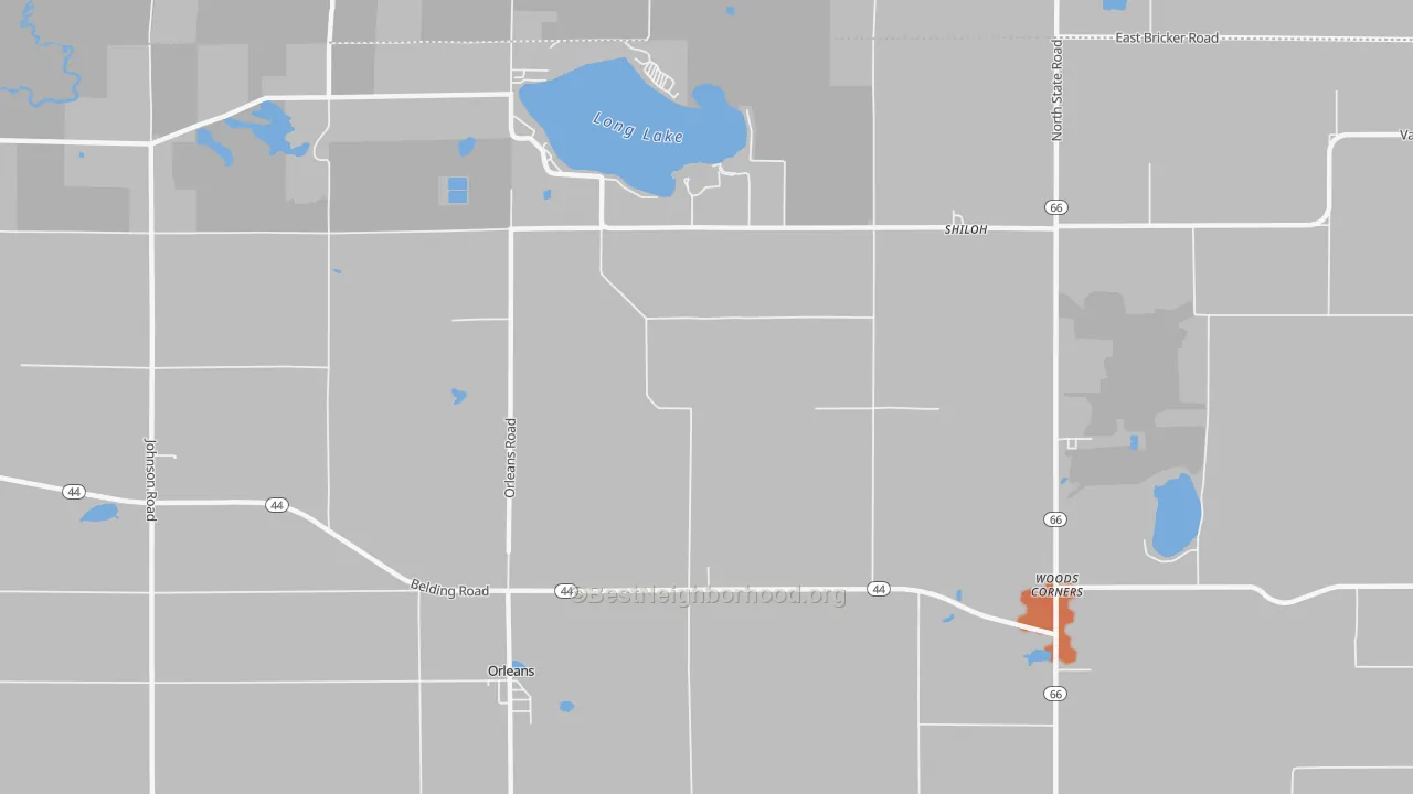 Bike Grade map of 48865, MI
