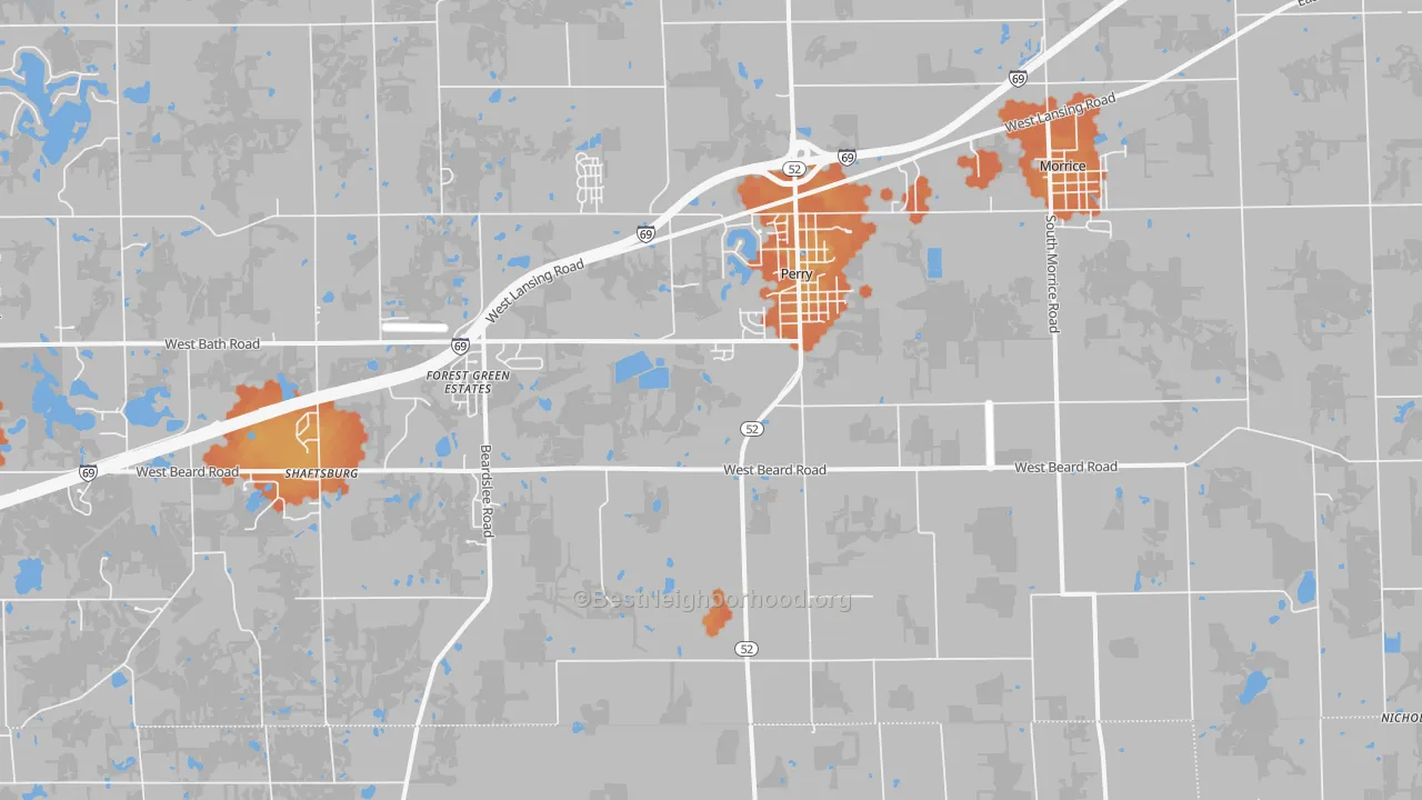 Bike Grade map of 48872, MI