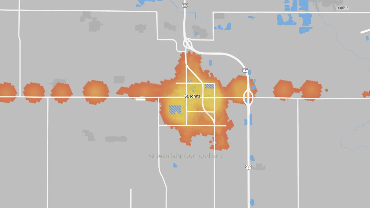 Bike Grade map of 48879, MI
