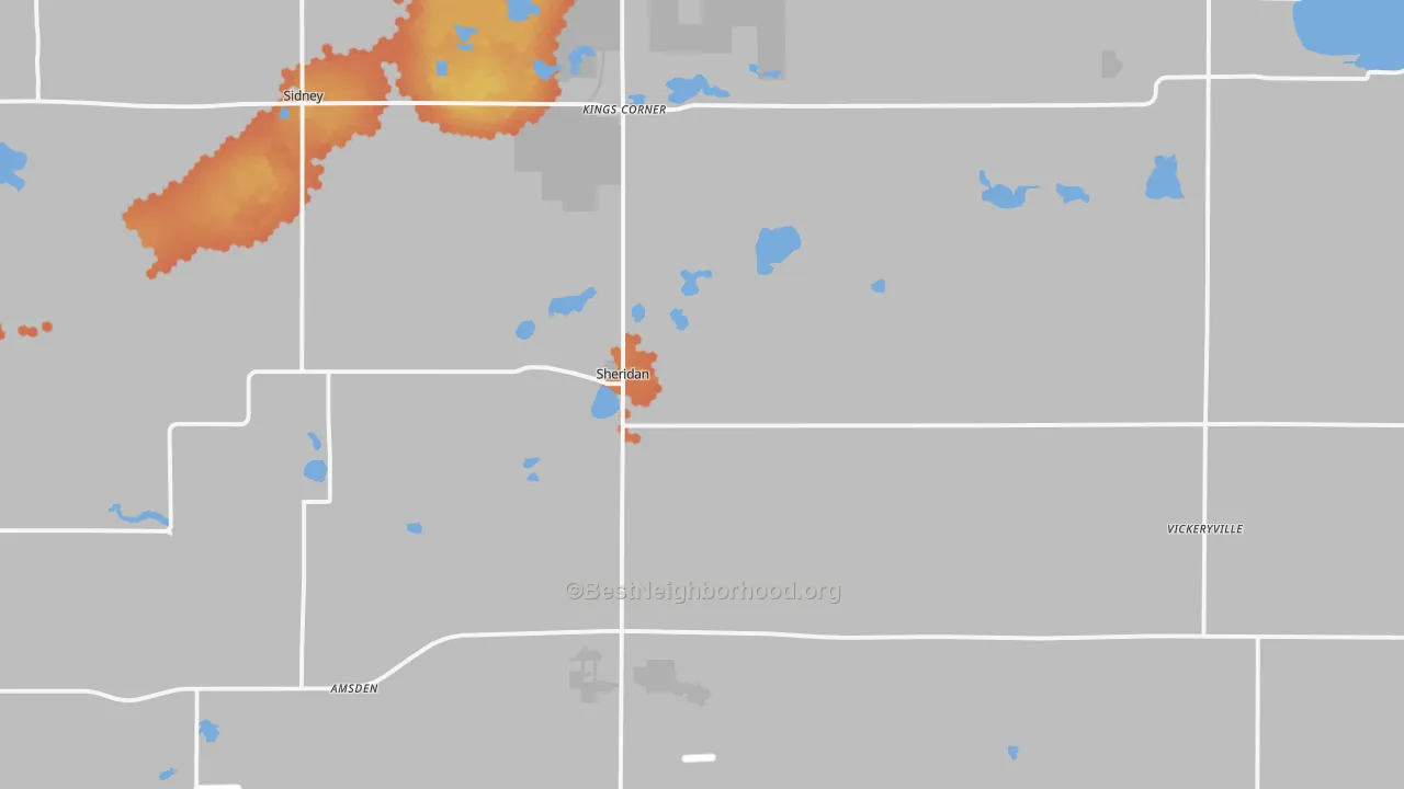Bike Grade map of 48884, MI