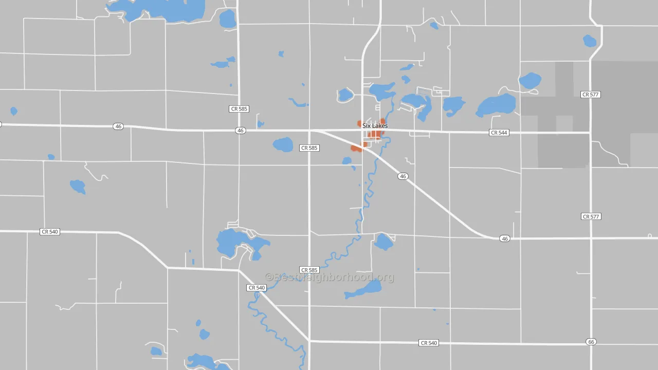 Bike Grade map of 48886, MI