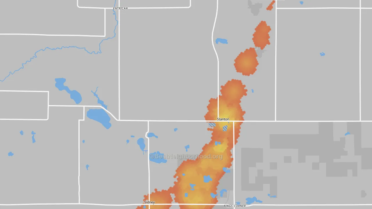 Bike Grade map of 48888, MI