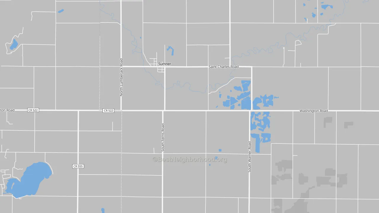 Bike Grade map of 48889, MI