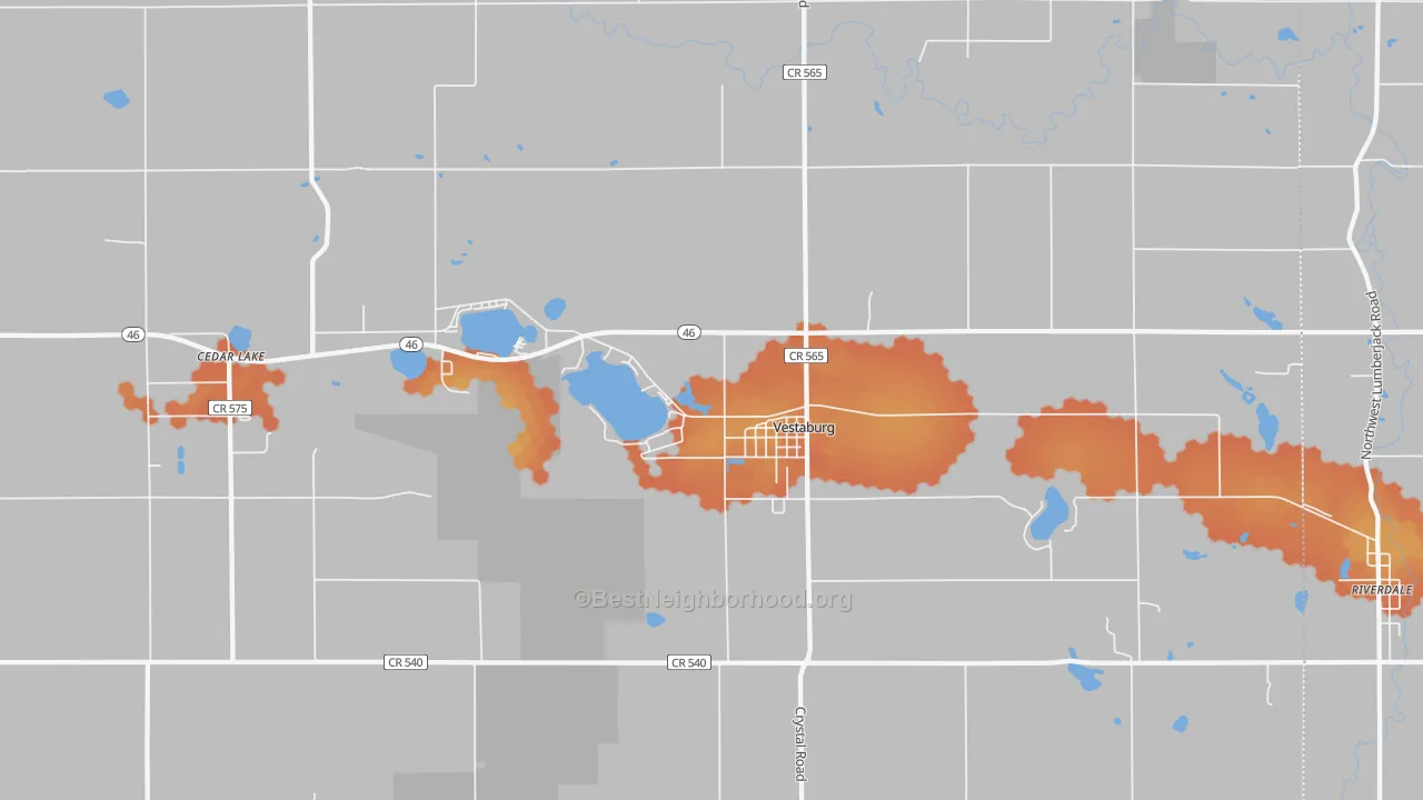 Bike Grade map of 48891, MI