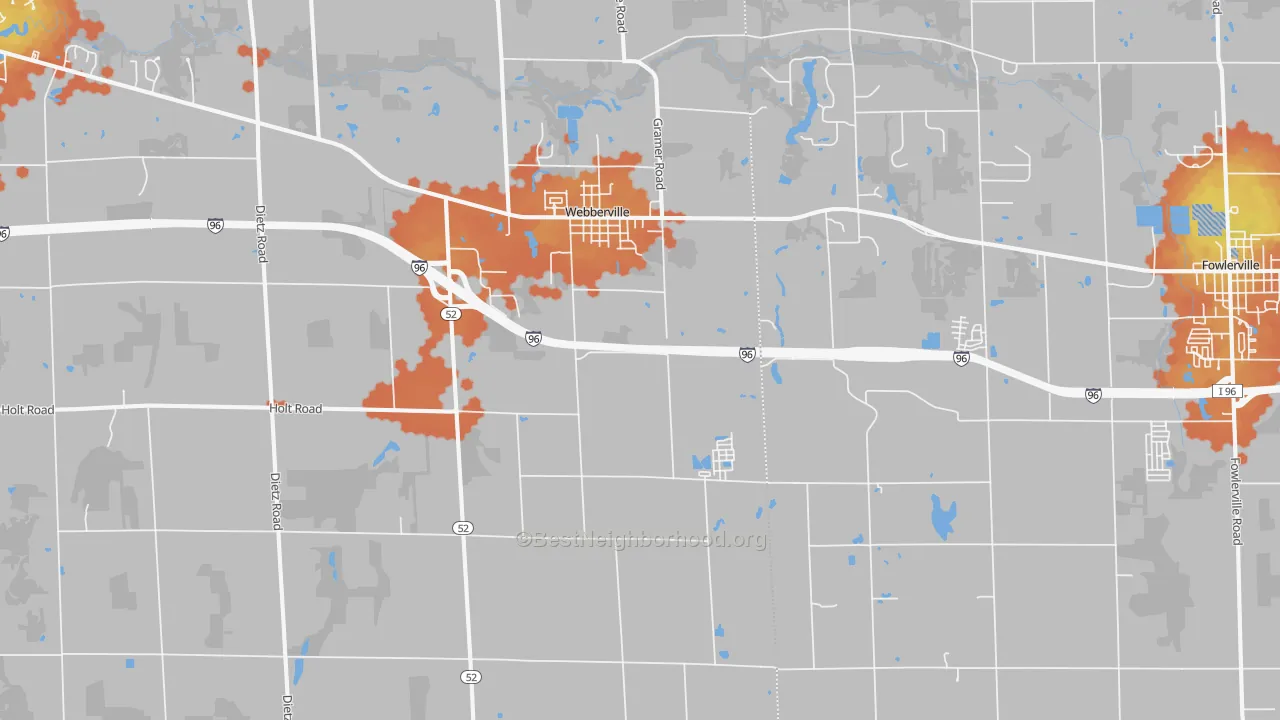 Bike Grade map of 48892, MI