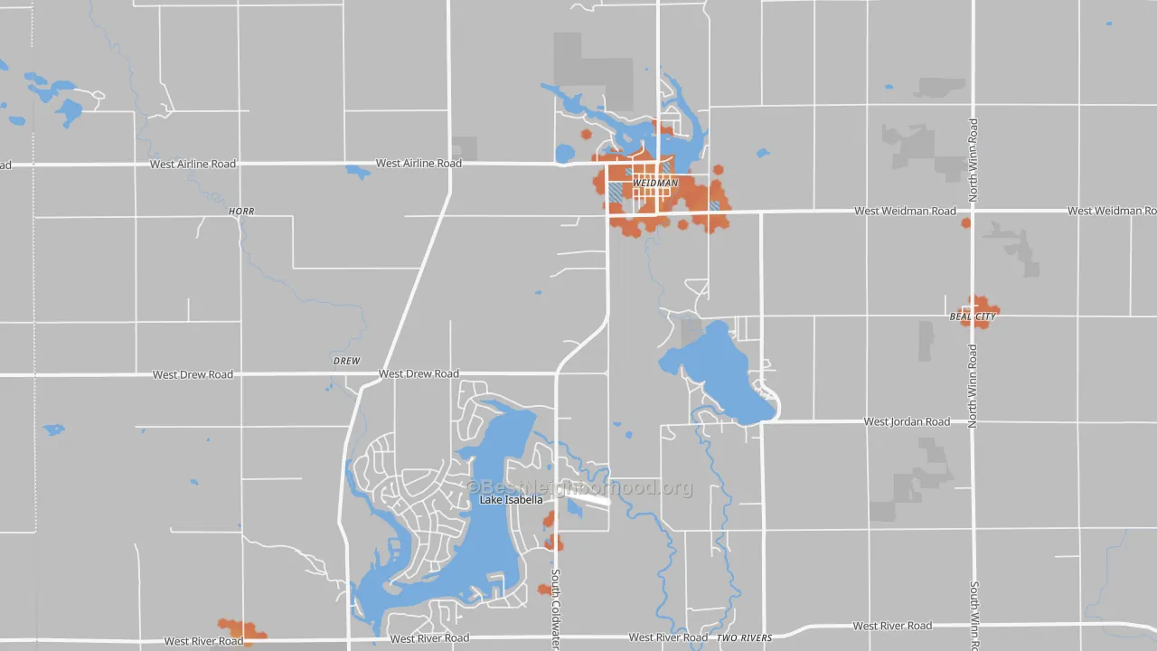Bike Grade map of 48893, MI