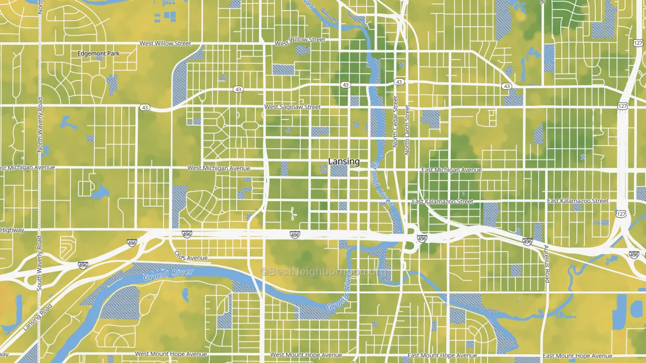 Bike Grade map of 48933, MI
