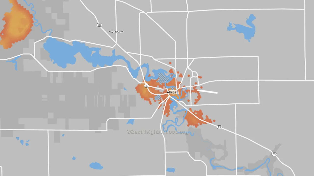 Bike Grade map of 49010, MI