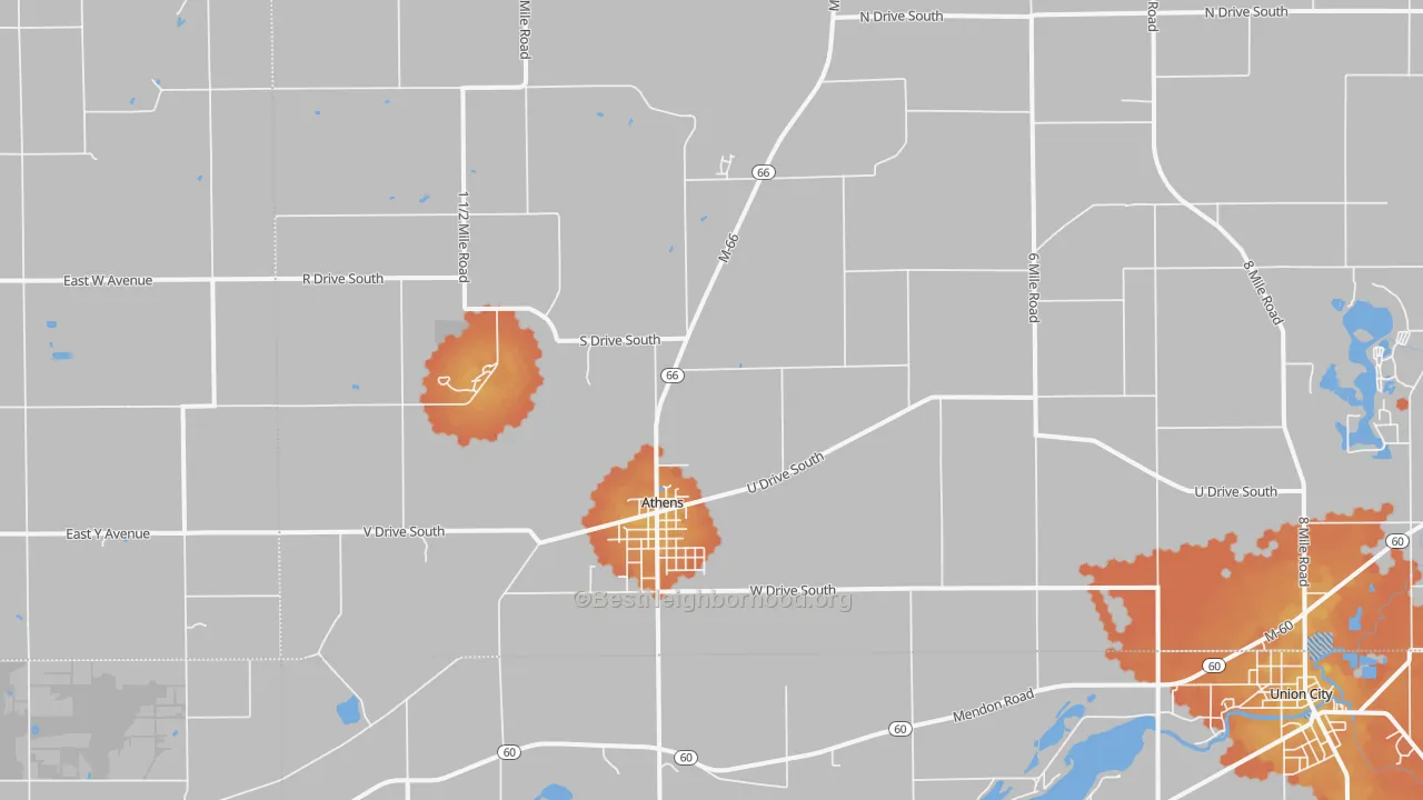 Bike Grade map of 49011, MI