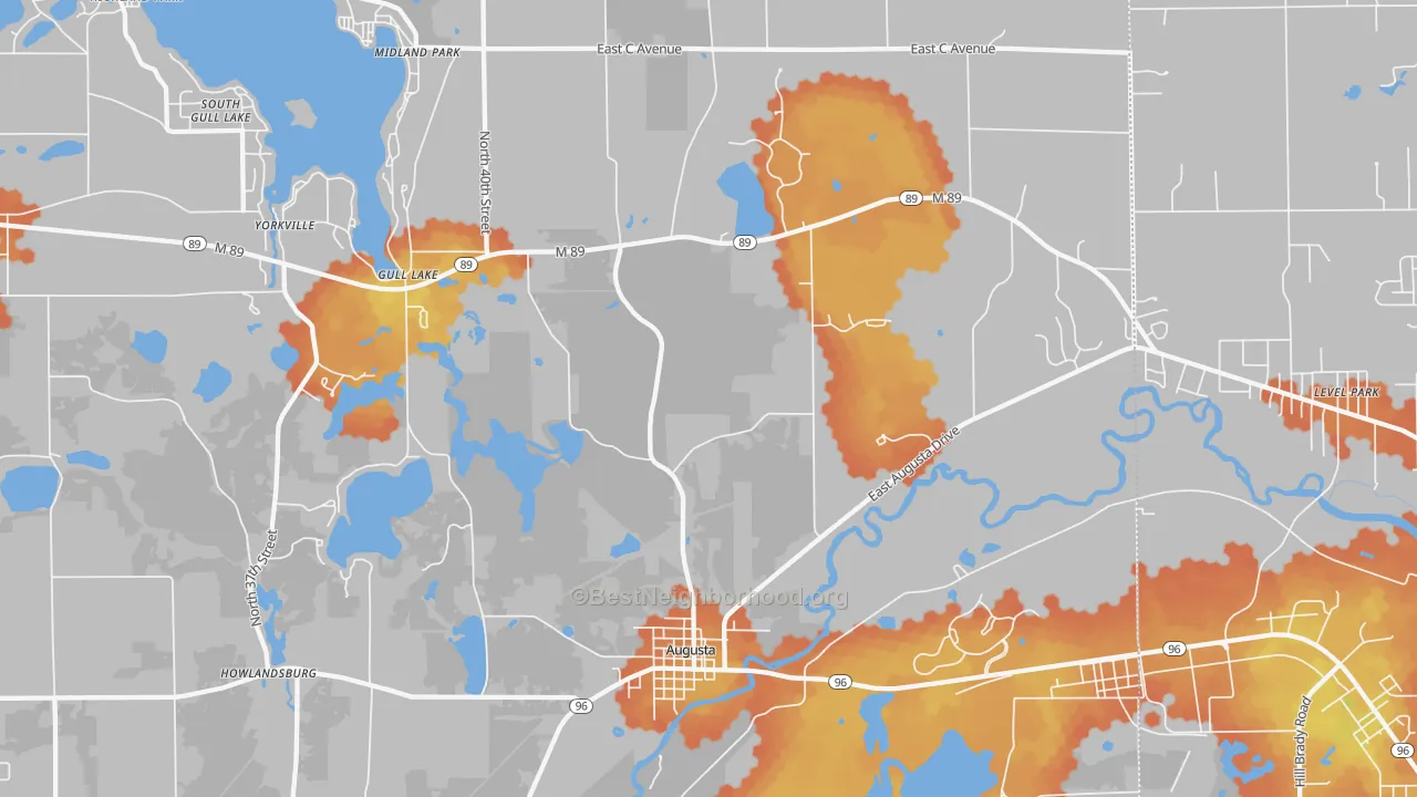 Bike Grade map of 49012, MI