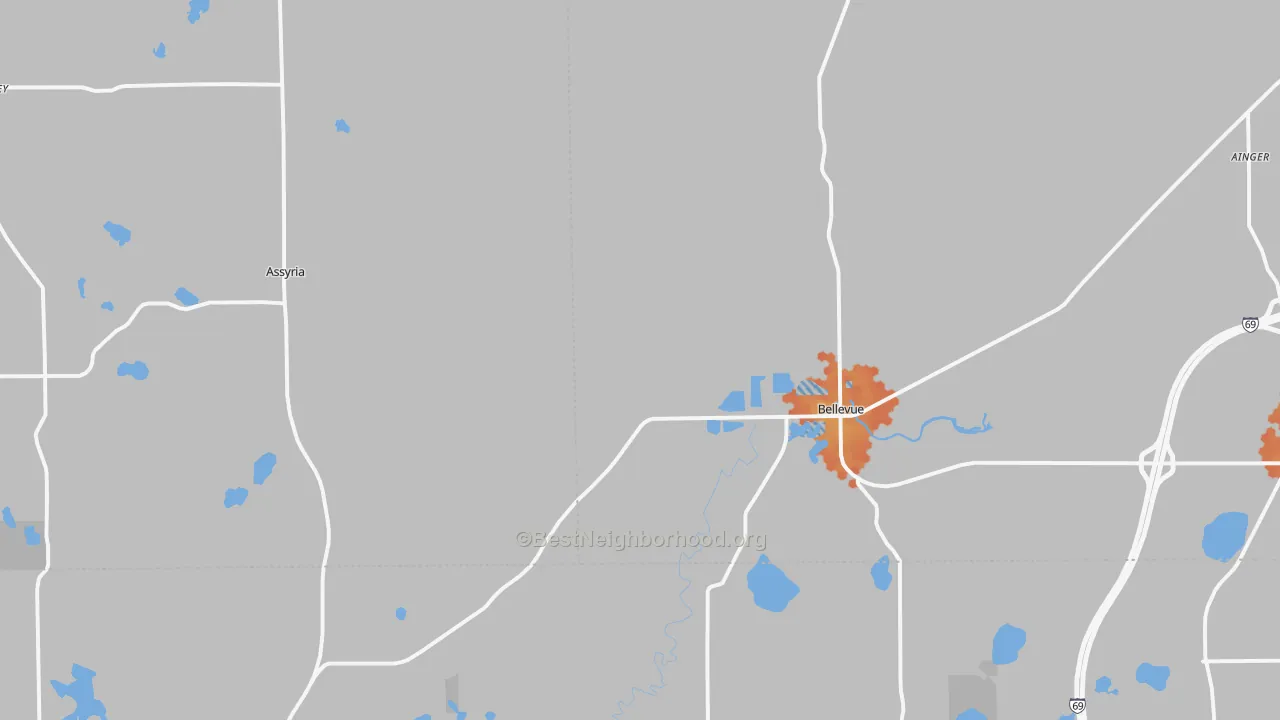 Bike Grade map of 49021, MI