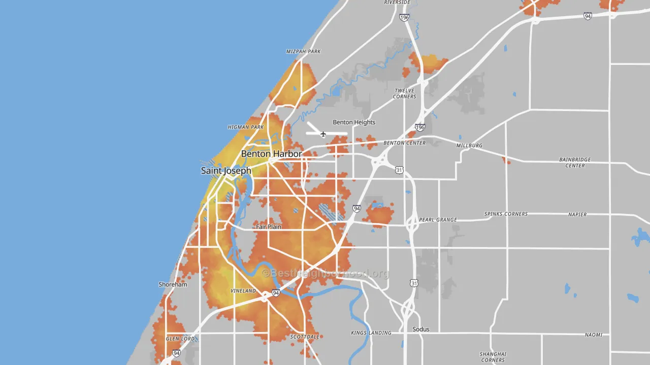 Bike Grade map of 49022, MI
