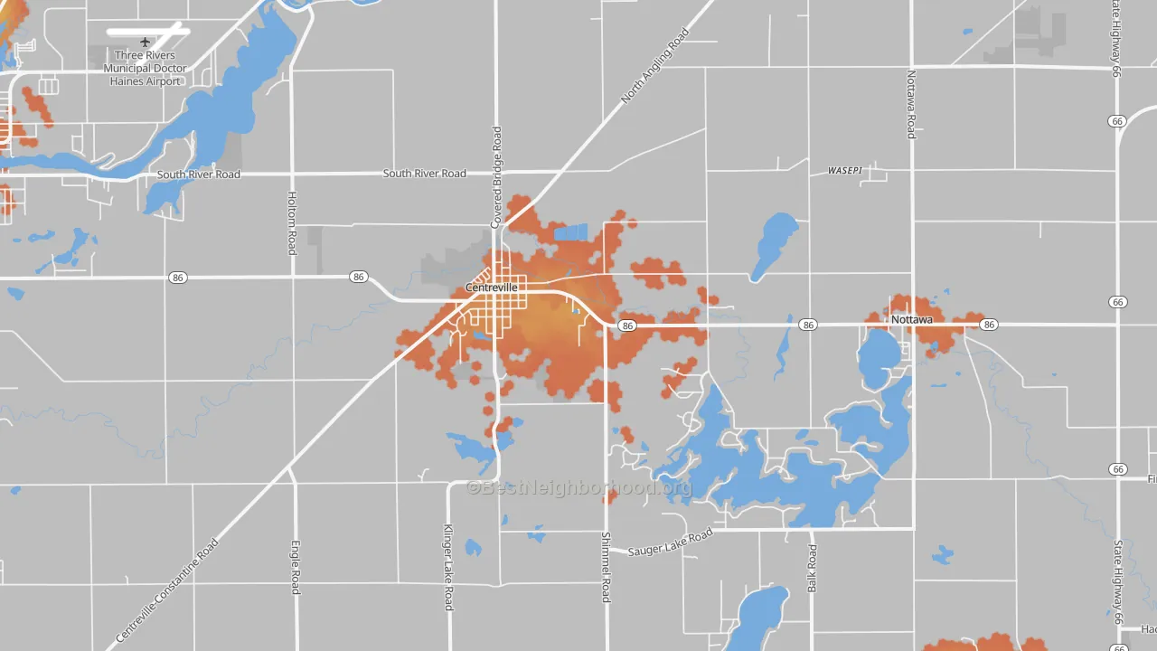 Bike Grade map of 49032, MI
