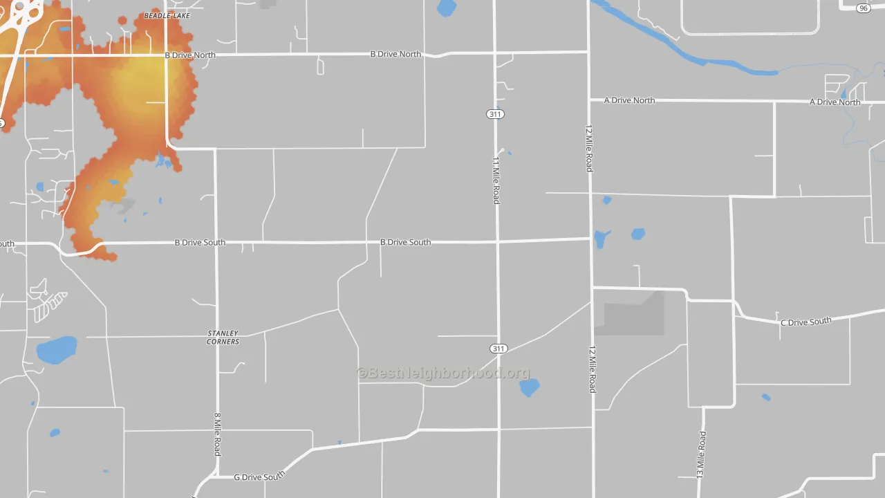 Bike Grade map of 49033, MI