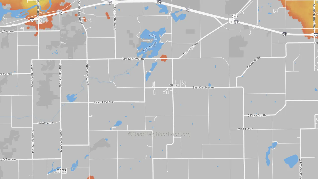 Bike Grade map of 49034, MI