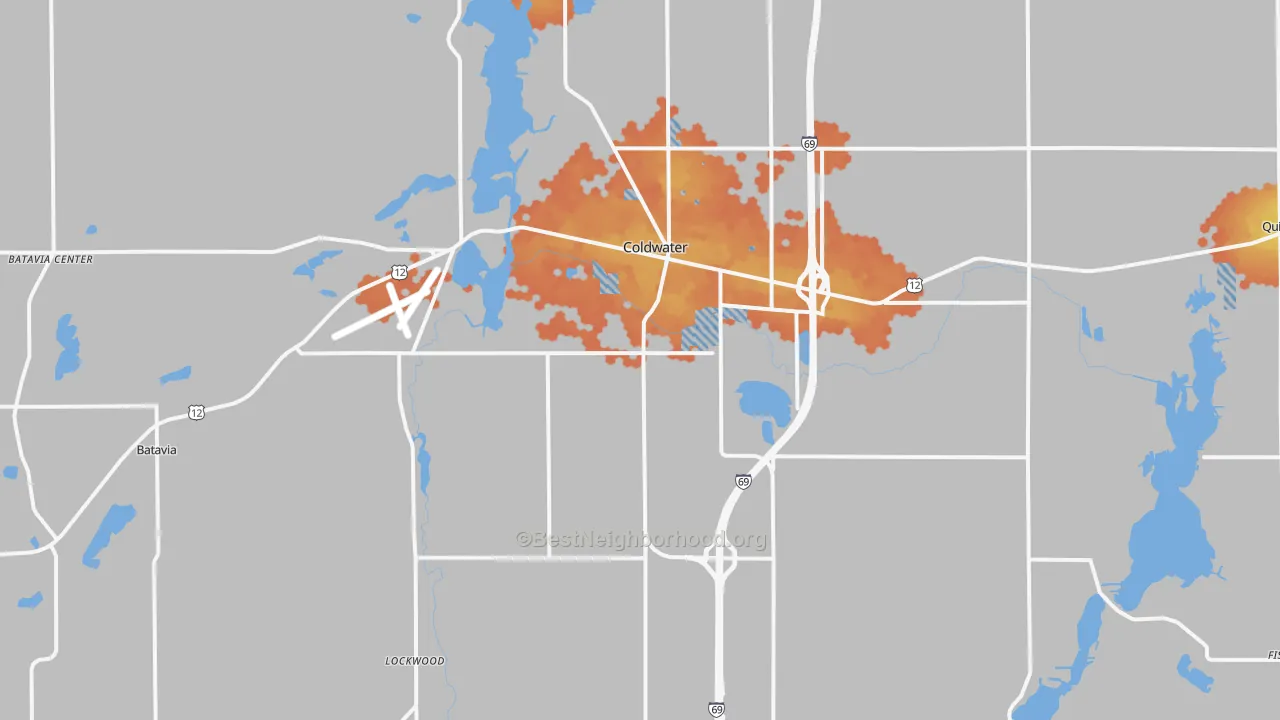 Bike Grade map of 49036, MI