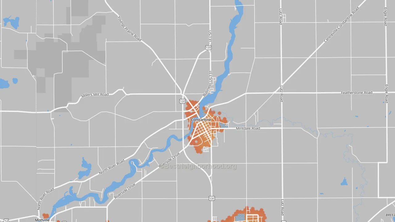 Bike Grade map of 49042, MI