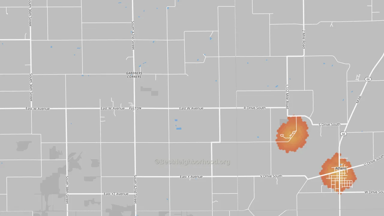 Bike Grade map of 49052, MI
