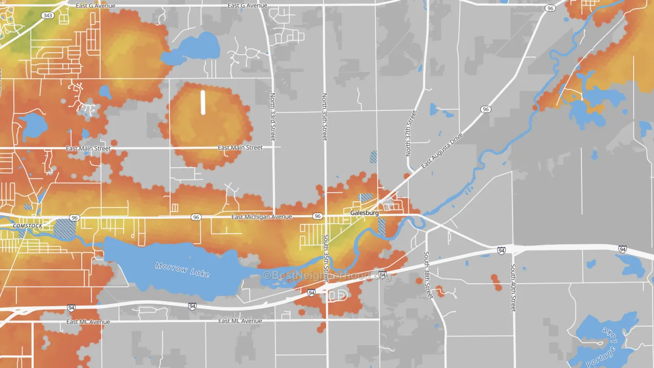 Bike Grade map of 49053, MI