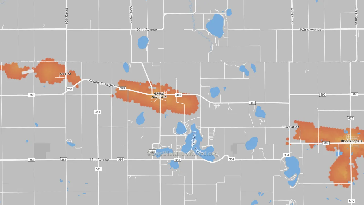Bike Grade map of 49056, MI