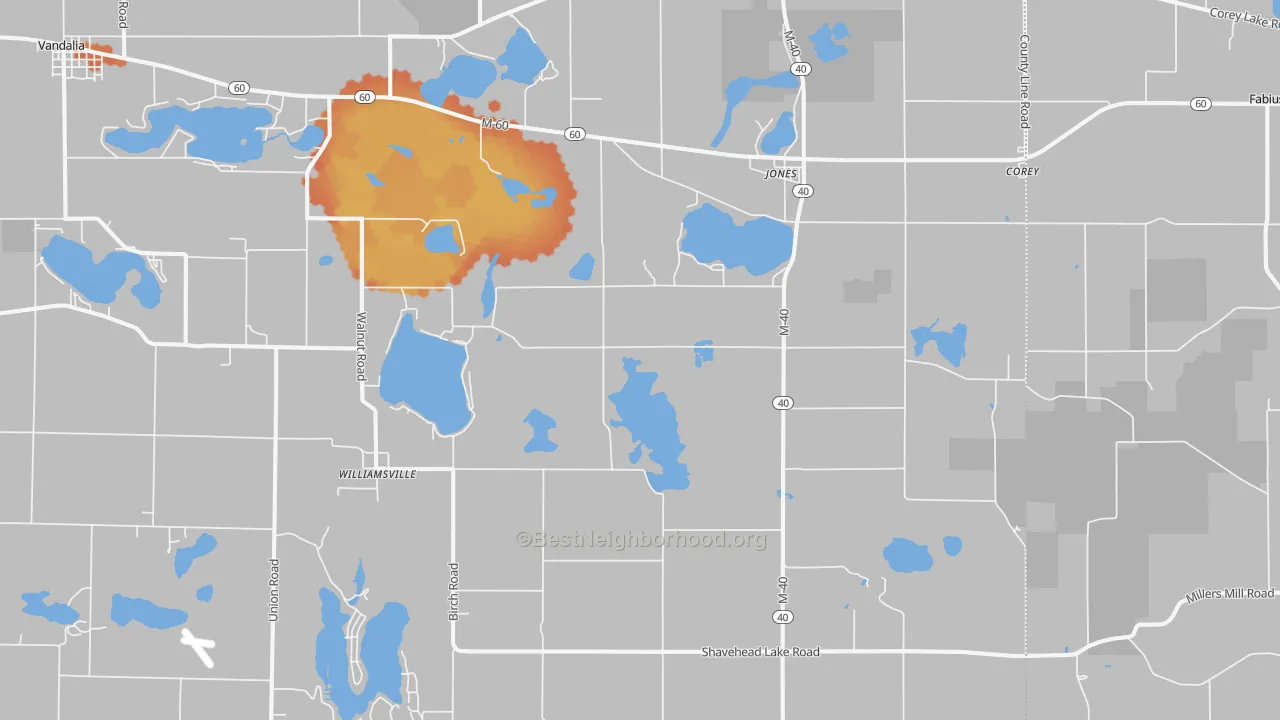 Bike Grade map of 49061, MI
