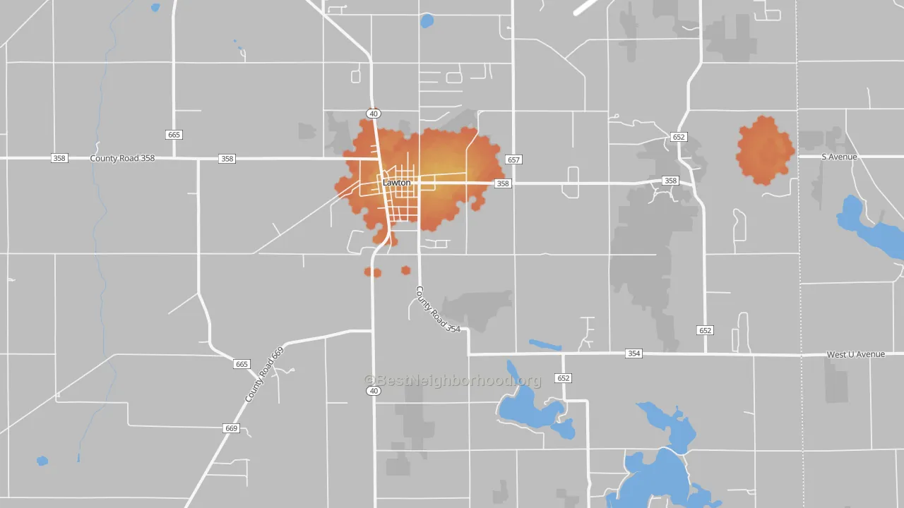 Bike Grade map of 49065, MI