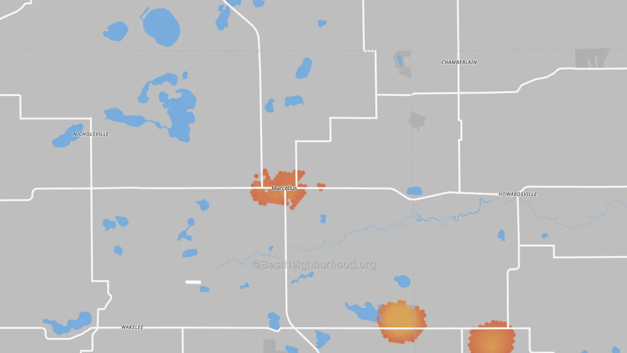 Bike Grade map of 49067, MI