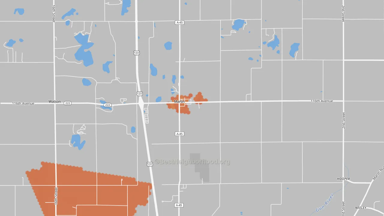 Bike Grade map of 49070, MI