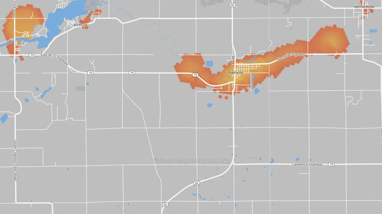 Bike Grade map of 49073, MI