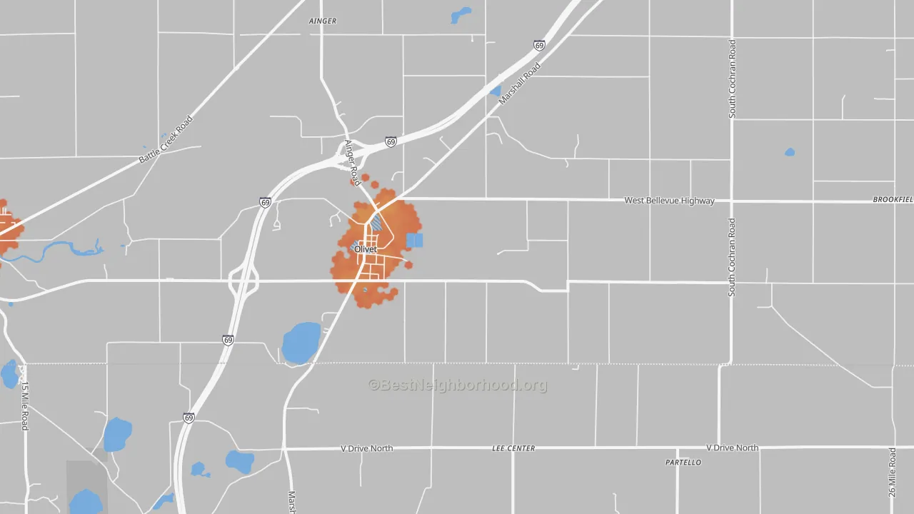 Bike Grade map of 49076, MI
