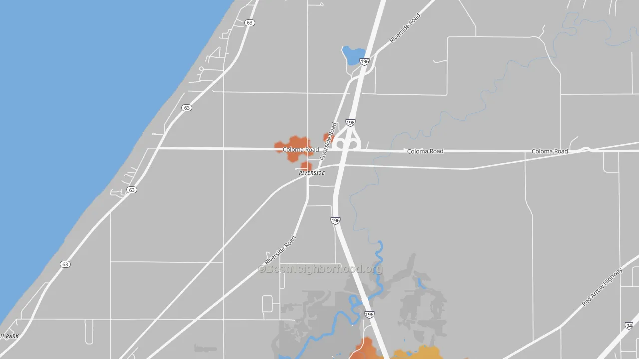 Bike Grade map of 49084, MI