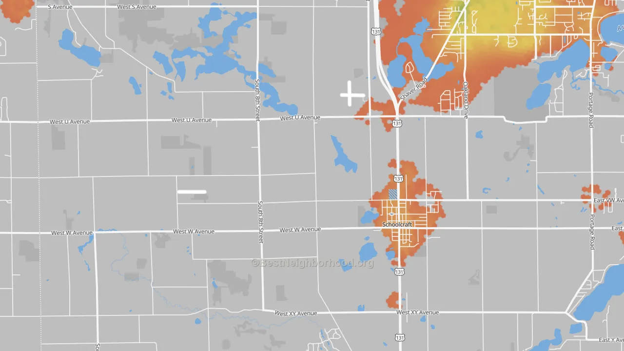 Bike Grade map of 49087, MI