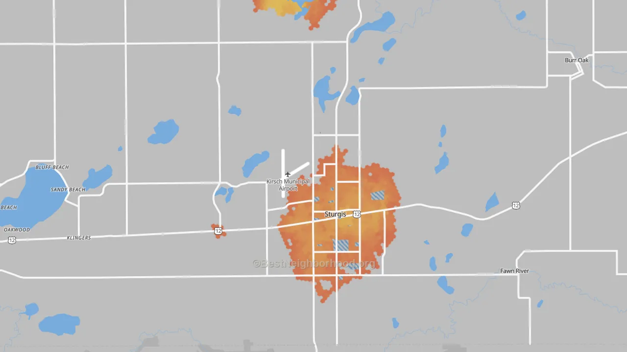Bike Grade map of 49091, MI