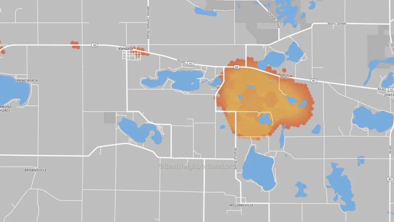 Bike Grade map of 49095, MI