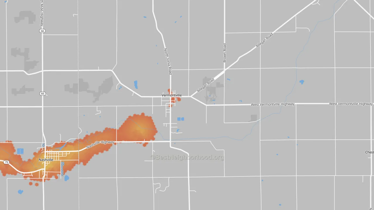 Bike Grade map of 49096, MI