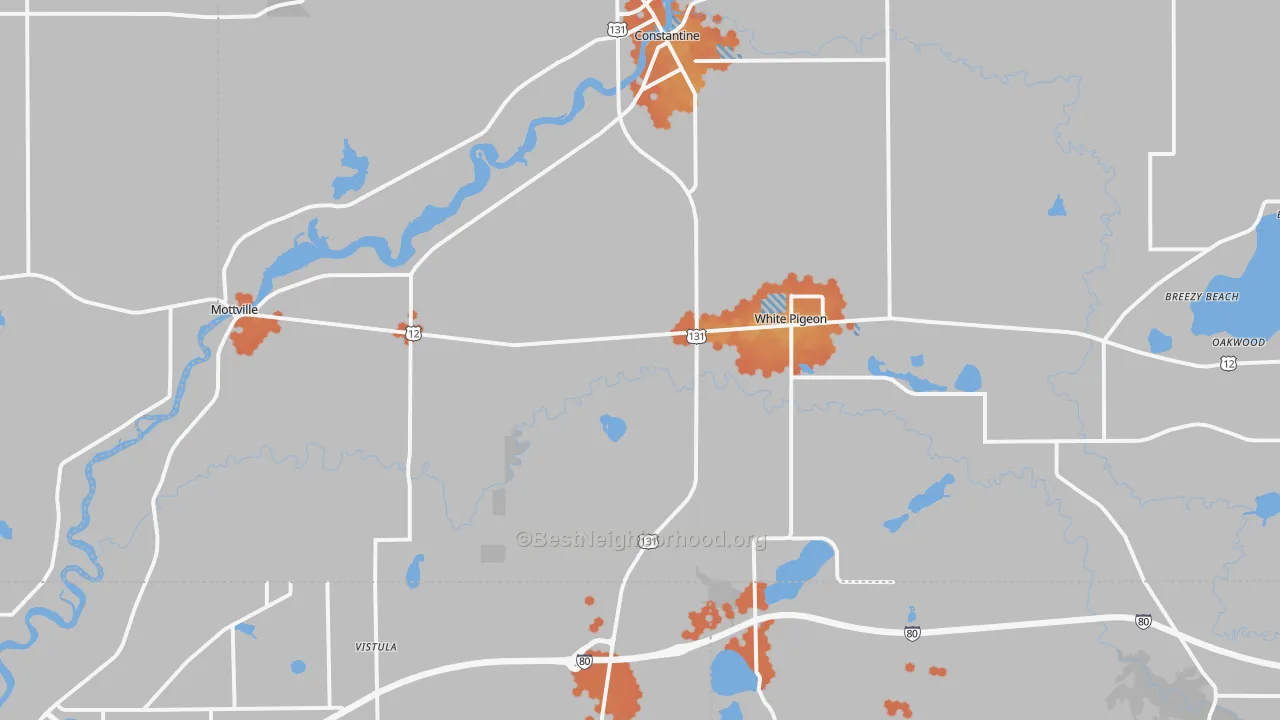 Bike Grade map of 49099, MI