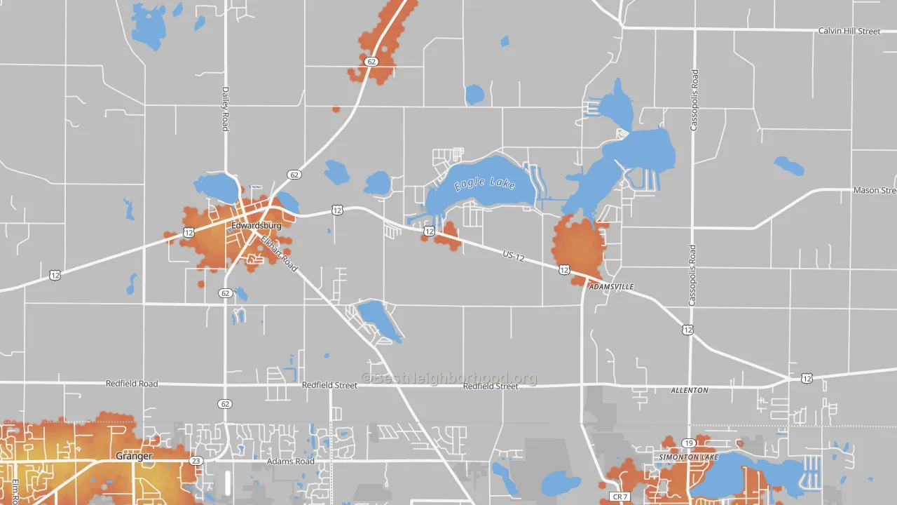 Bike Grade map of 49112, MI