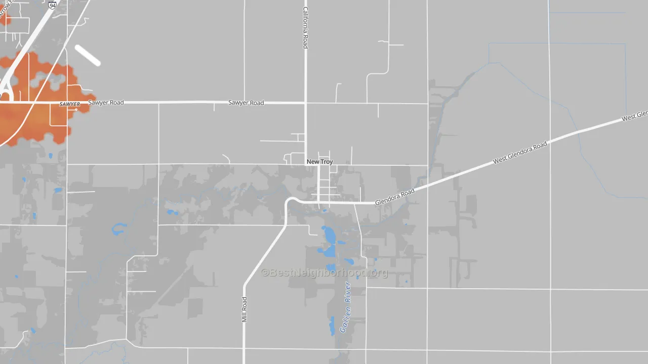 Bike Grade map of 49119, MI