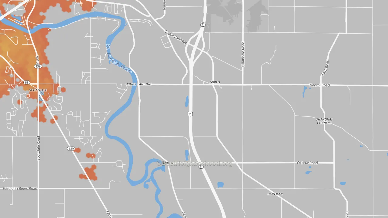 Bike Grade map of 49126, MI