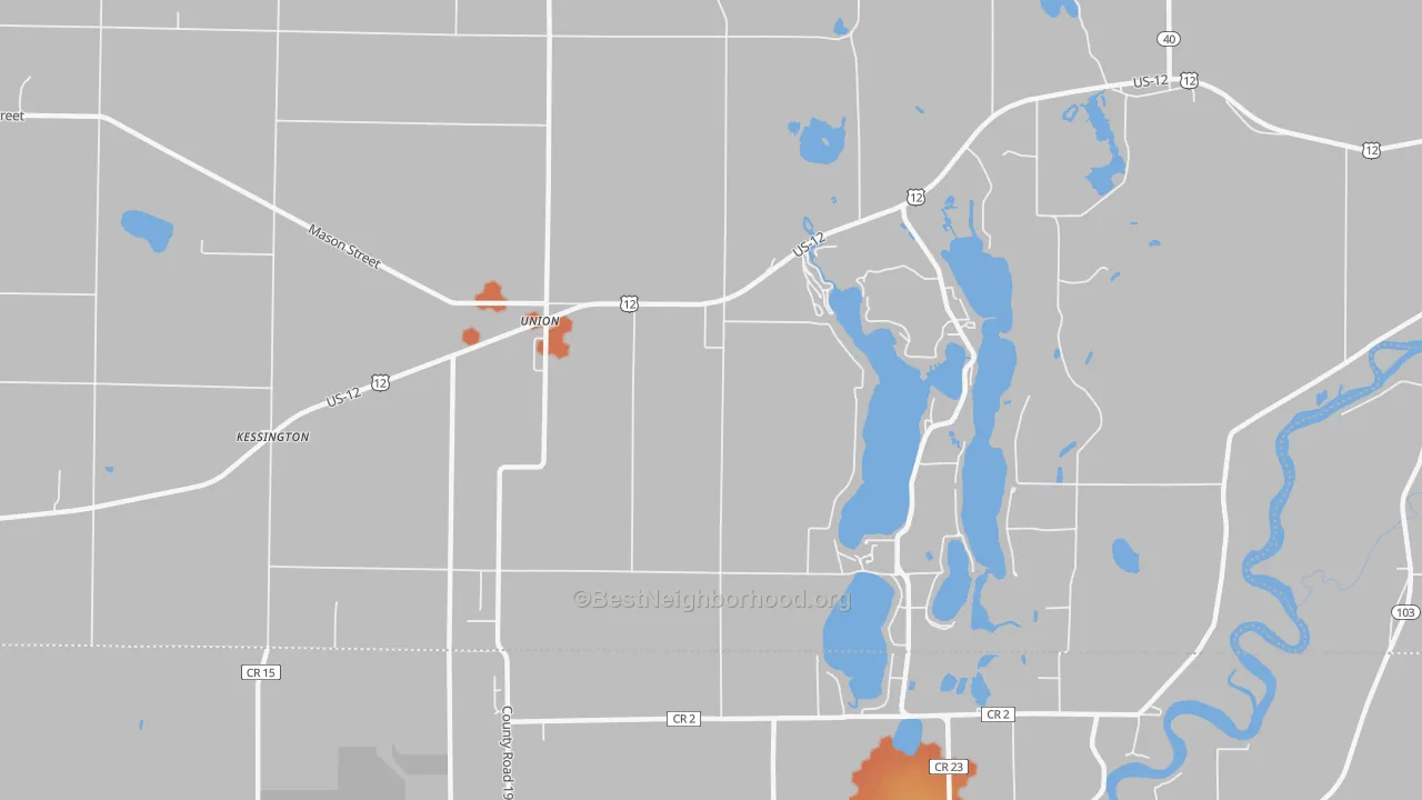 Bike Grade map of 49130, MI