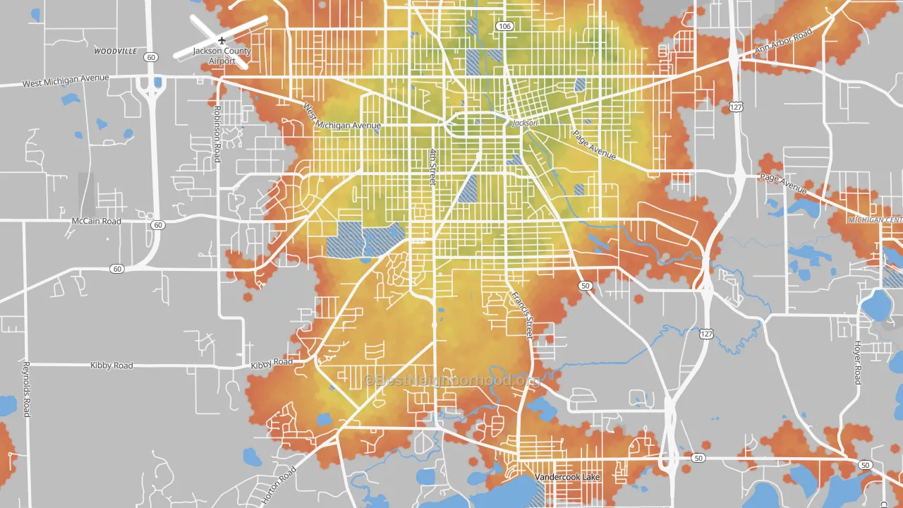 Bike Grade map of 49203, MI