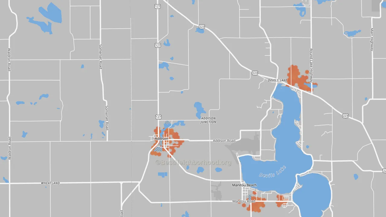 Bike Grade map of 49220, MI