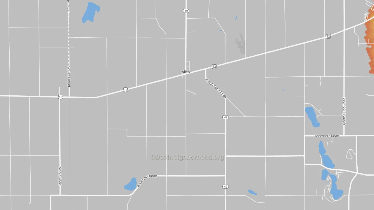 Bike Grade map of 49227, MI