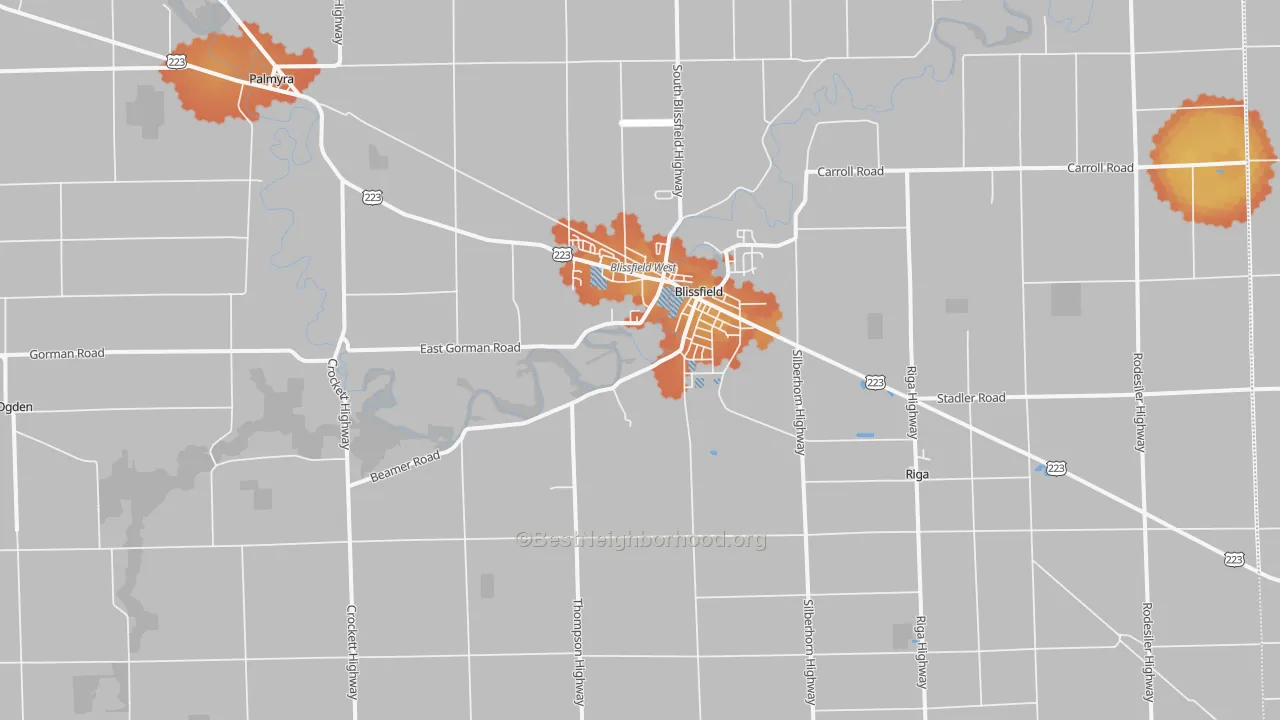 Bike Grade map of 49228, MI