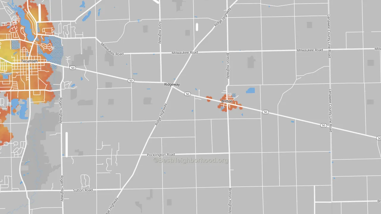 Bike Grade map of 49229, MI