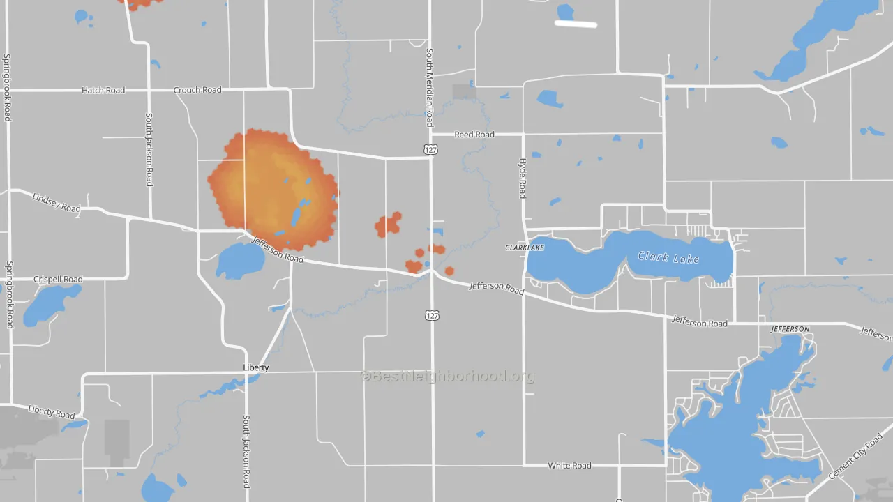 Bike Grade map of 49234, MI