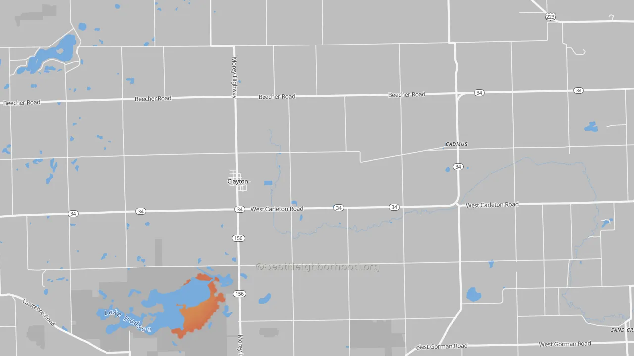 Bike Grade map of 49235, MI