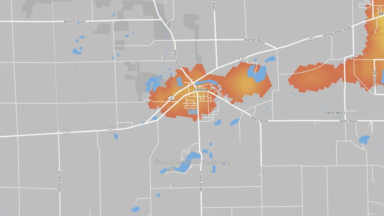 Bike Grade map of 49237, MI