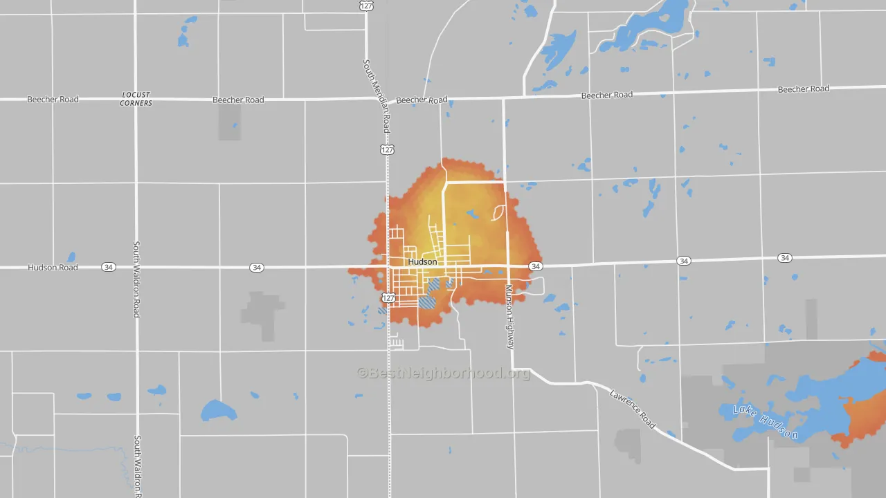 Bike Grade map of 49247, MI