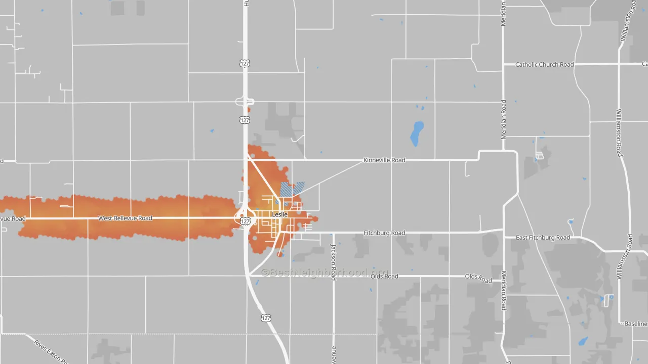 Bike Grade map of 49251, MI